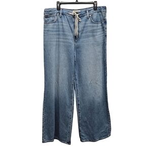 Madewell Superwide Leg Drawstring Denim Jeans Size 32 High Rise Effortless Chic